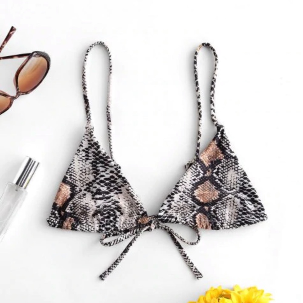 Zaful Snakeskin Bikini Top